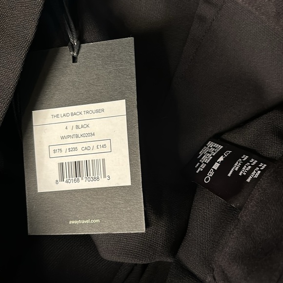 AWAY Luggage Size 4 Womens the Laid Back Trouser Black NWT 25 inch inseam. - Picture 13 of 15